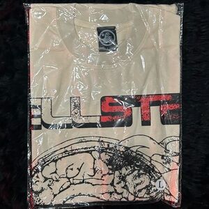 Hellstar Beige Graphic T-Shirt with Red Accents